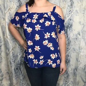 Sienna Sky Cut-Out Shoulder Blouse